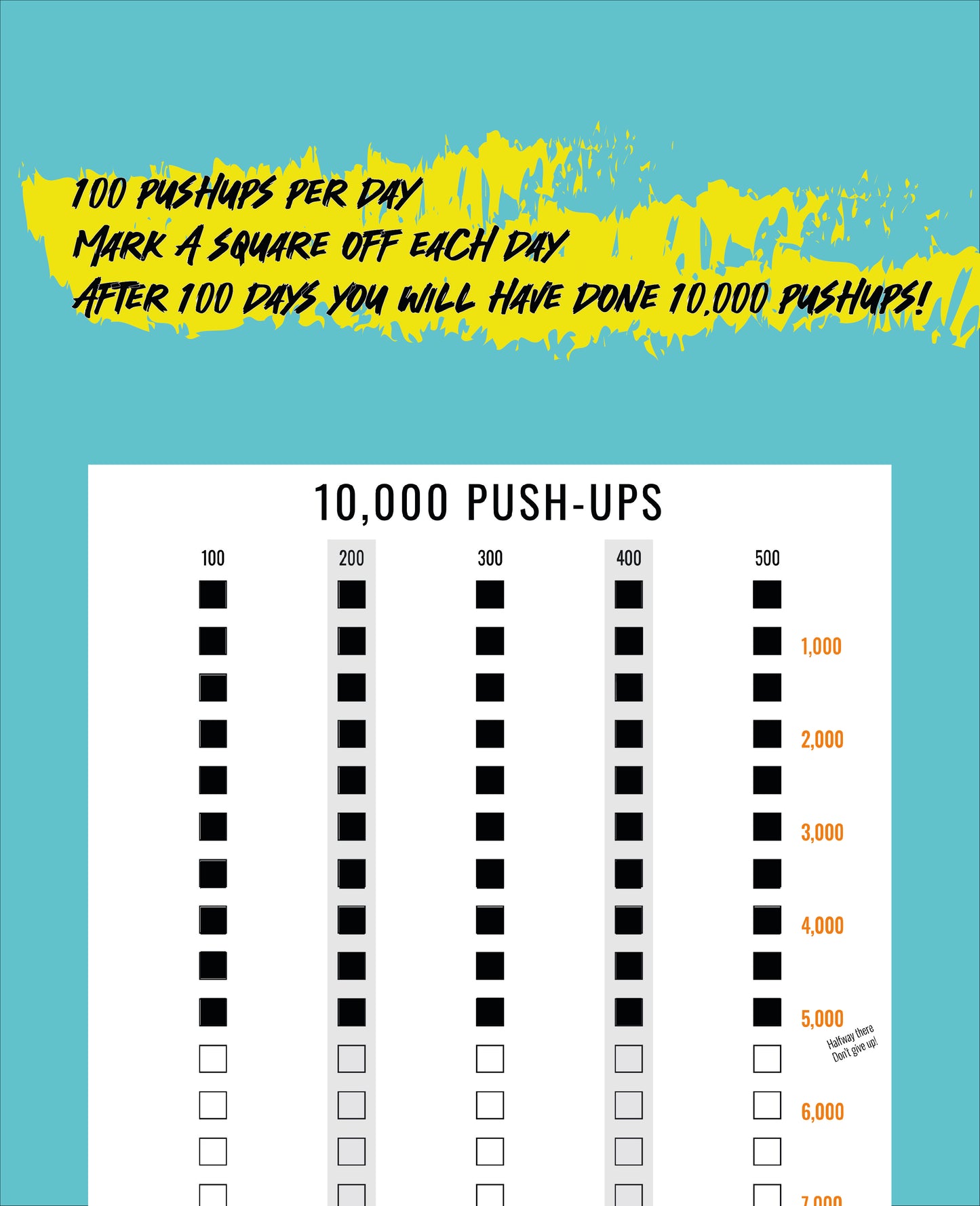 10k Pushup challenge poster